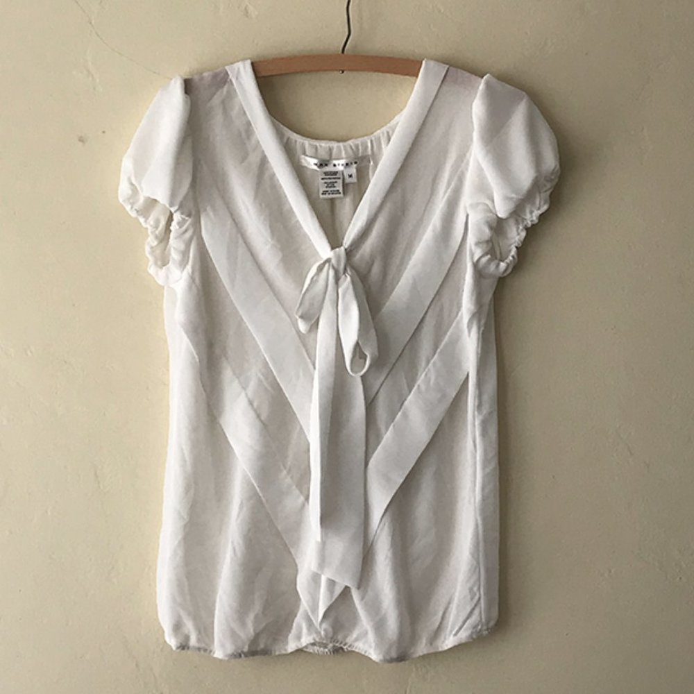Max Studio Sheer Bow-Tie Dress Top